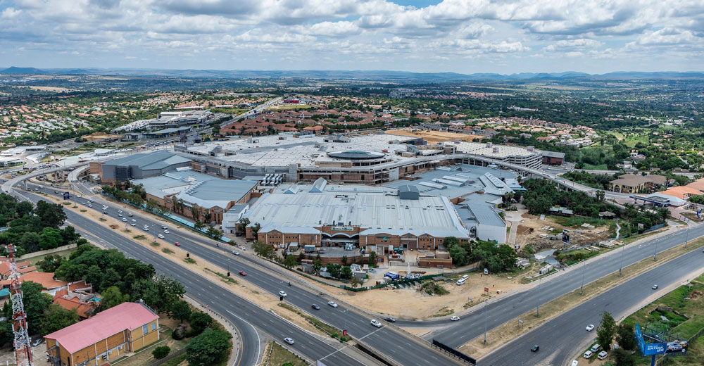 Fourways Mall aerial view